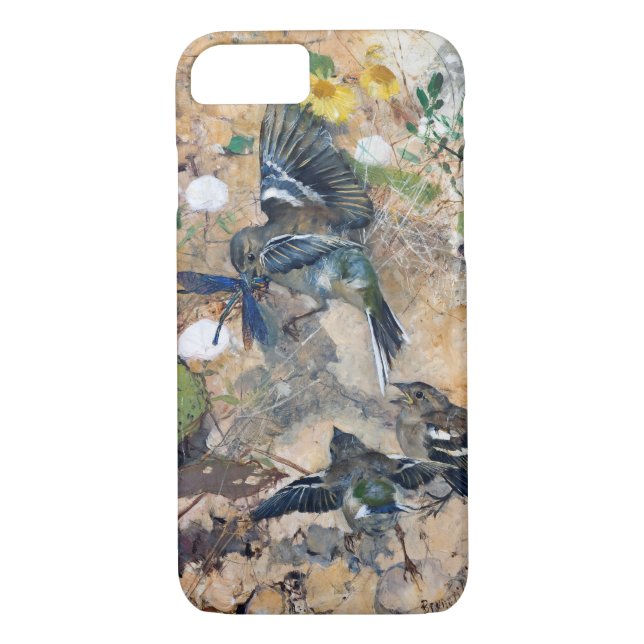 Bird and Dragonfly, Bruno Liljefors Case-Mate iPhone Case (Back)