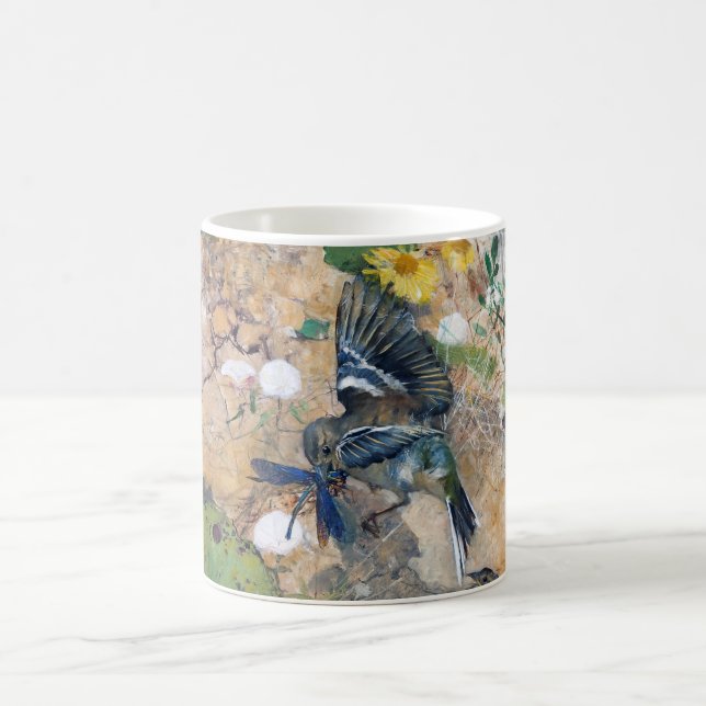 Bird and Dragonfly, Bruno Liljefors Coffee Mug (Center)
