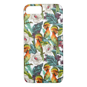 Bird And Exotic Flower Pattern iPhone 8/7 Case