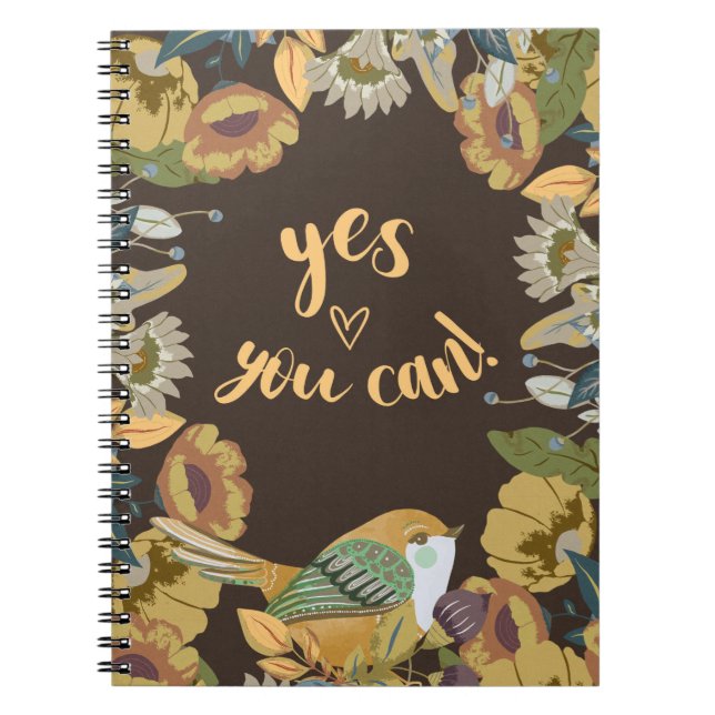 Bird and Floral Folk Art   Notebook (Front)