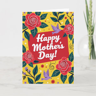 Bird And Flower Mothers Day Card