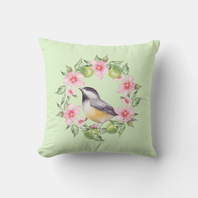 Bird and flowers 2 cushion (Front)
