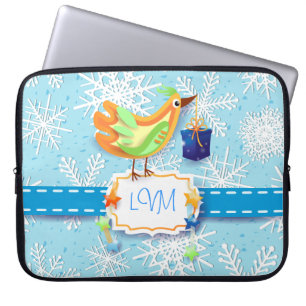 Bird and gift, laptop case