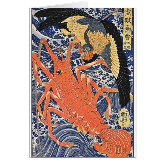 Bird and Lobster Japanese Woodblock Art Ukiyo-E