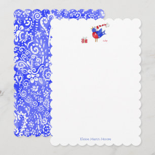 Bird and Package with paisley note card
