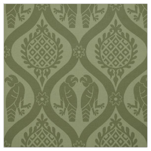 Bird and Pomegranate, Olive Green Fabric