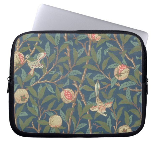 'Bird and Pomegranate' Wallpaper Design, printed b Laptop Sleeve (Front)