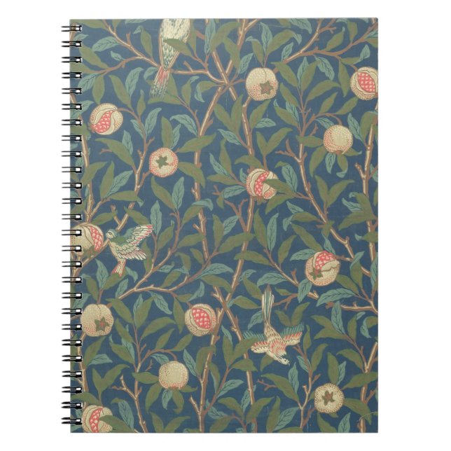 'Bird and Pomegranate' Wallpaper Design, printed b Notebook (Front)
