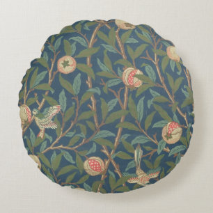 'Bird and Pomegranate' Wallpaper Design, printed b Round Cushion