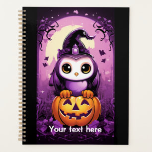 Bird and pumpkin purple pink planner