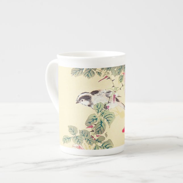 Bird and Roses Imao Keinen ukiyo-e flowers Japan Bone China Mug (Front Left)