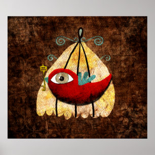 Bird and secret key print