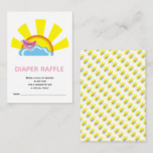 Bird and sun diaper raffle Baby Shower Enclosure Card