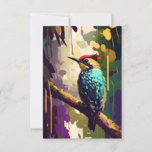 Bird Animal Portrait Painting Wildlife Outdoors Thank You Card