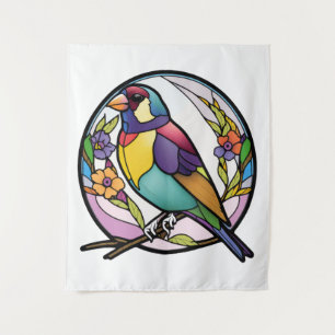 Bird Animal Portrait Stained Glass Wildlife Forest Tapestry
