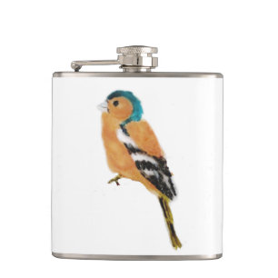 Bird Art Chaffinch Hip Flask