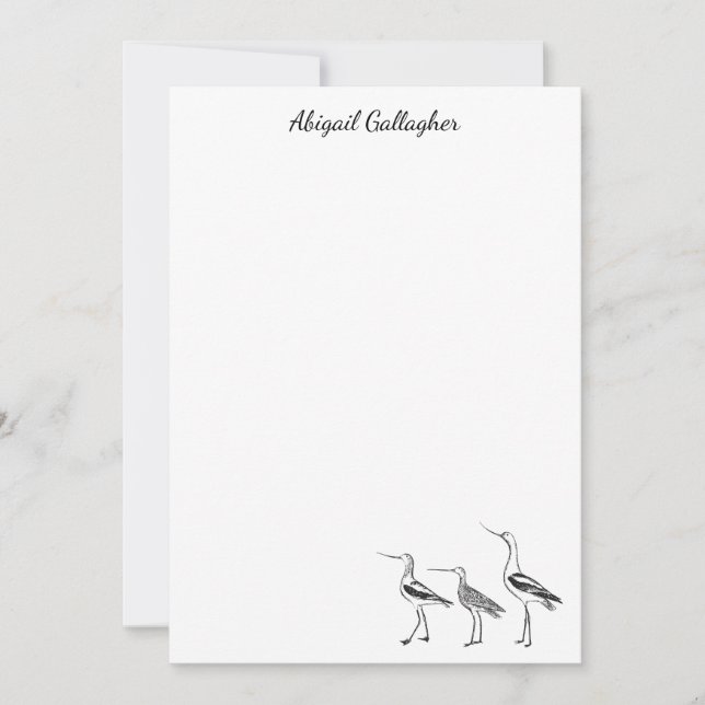 Bird Art Drawing in Black and White Personalised Card (Front)