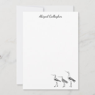 Bird Art Drawing in Black and White Personalised Card