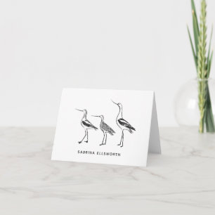 Bird Art Drawing in Black and White Personalised Note Card