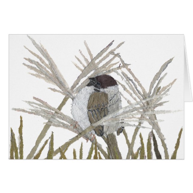 Bird Art, Sparrow, Winter (Front Horizontal)