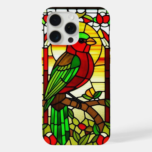 Bird Artwork in Bold Decorative Patterns iPhone Case (Back)