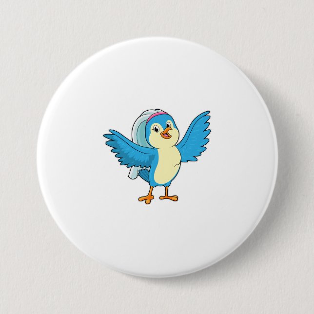 Bird as Bride with Veil 7.5 Cm Round Badge (Front)