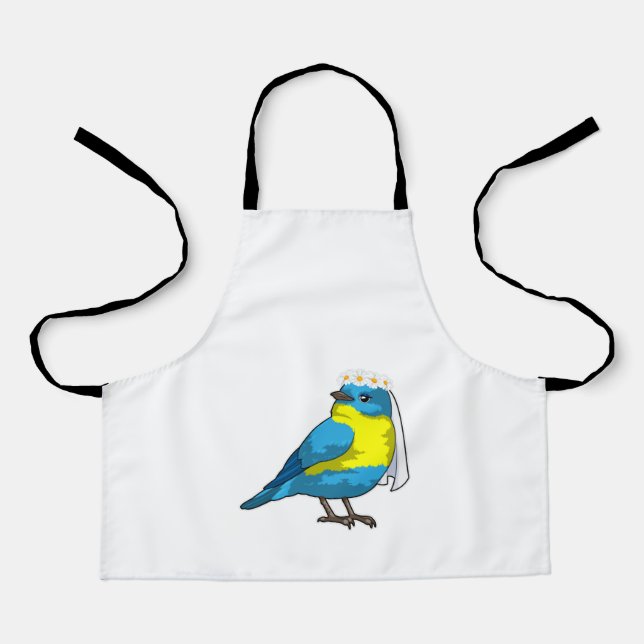 Bird as Bride with Wreath of flowers Apron (Front)