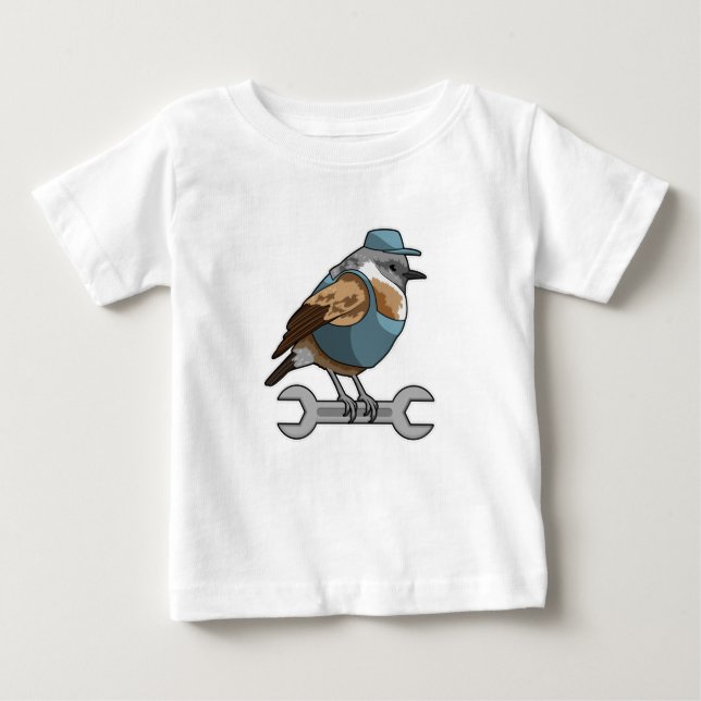 Bird as Carftsman with Wrench Baby T-Shirt (Front)