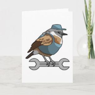 Bird as Carftsman with Wrench Card