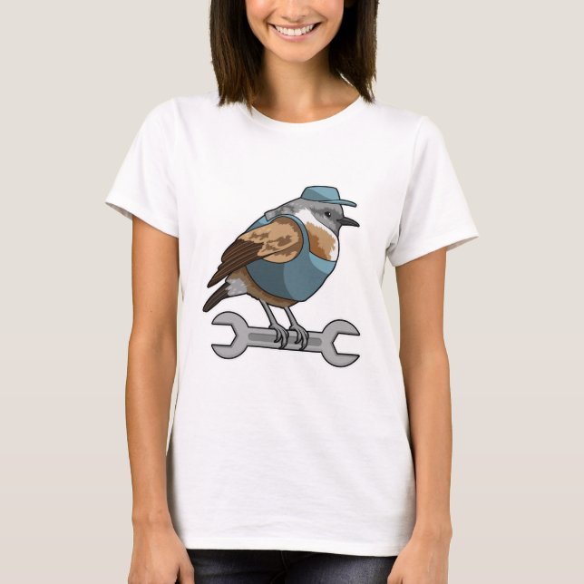 Bird as Carftsman with Wrench T-Shirt (Front)