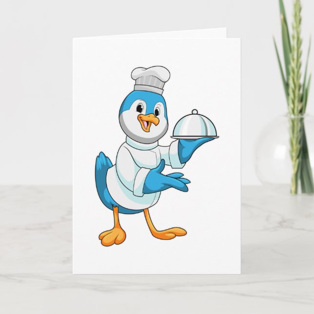 Bird as Cook with Platter Card (Front)