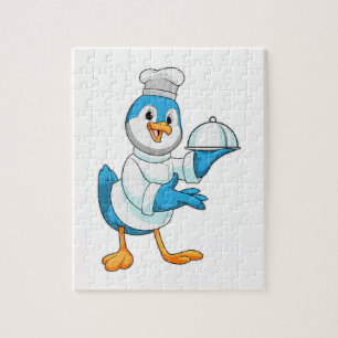 Bird as Cook with Platter Jigsaw Puzzle