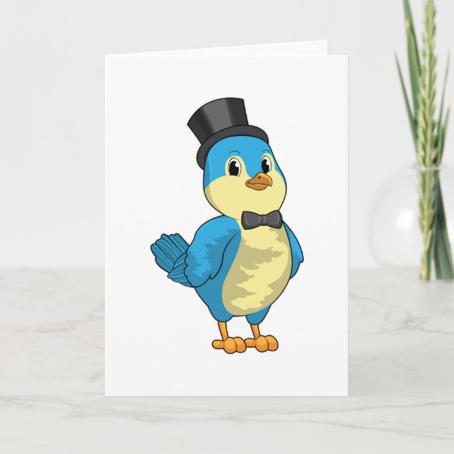 Bird as Groom with Ribbon Card (Front)