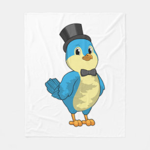 Bird as Groom with Ribbon Fleece Blanket