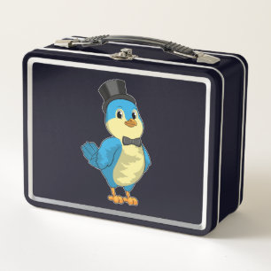 Bird as Groom with Ribbon Metal Lunch Box