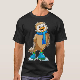 Bird as Skier with Ski Scarf T-Shirt