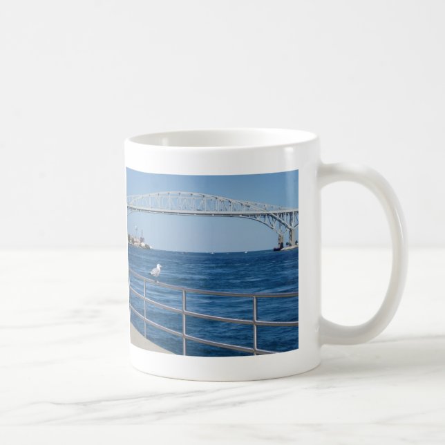 Bird at Blue Water Bridge Coffee Mug (Right)