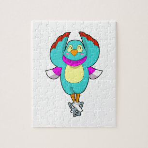 Bird at Ice skating with Ice skates.PNG Jigsaw Puzzle