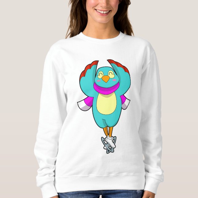 Bird at Ice skating with Ice skates.PNG Sweatshirt (Front)