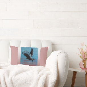 Bird at Sunrise Art Tawny Owl Lumbar Cushion