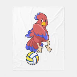 Bird at Volleyball Sports Fleece Blanket