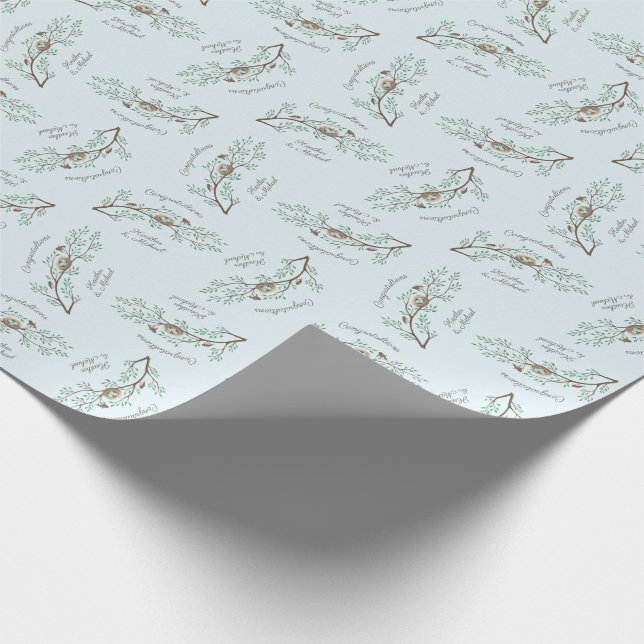 Bird Baby Shower Spring Wrapping Paper (Corner)