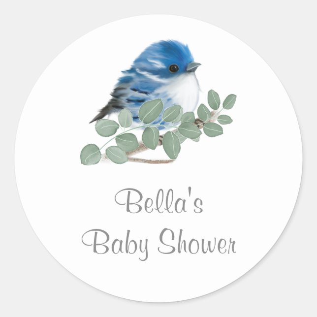 Bird Baby Shower Stickers (Front)