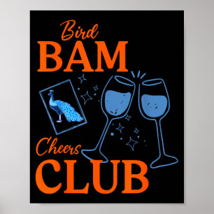 Bird bam cheers club peacock mahjong chinese mah poster