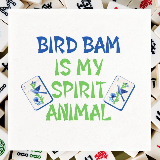 Bird Bam is My Spirit Animal Mahjong Bird Tiles Napkin (Creator Uploaded)