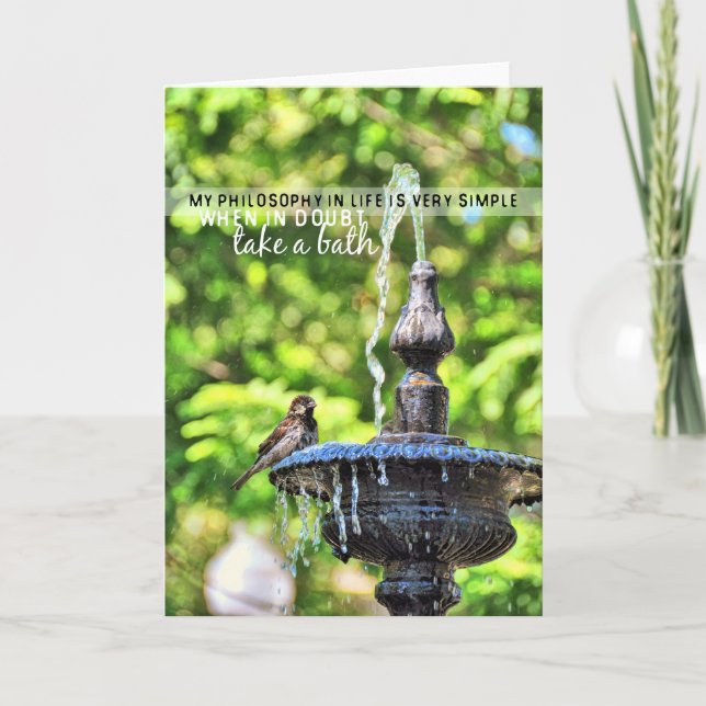BIRD BATH Greeting Card (Front)