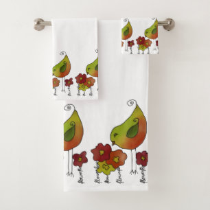 bird bath towel set