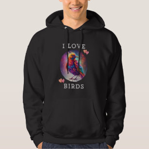 BIRD BEAUTIFUL ABSTRACT COLOURFUL BIRD PRESENT HOODIE