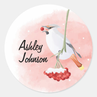 Bird Berry Classic Round Sticker