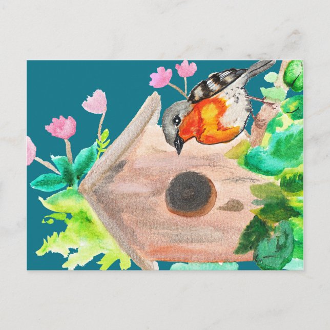 Bird beside the House Postcard (Front)